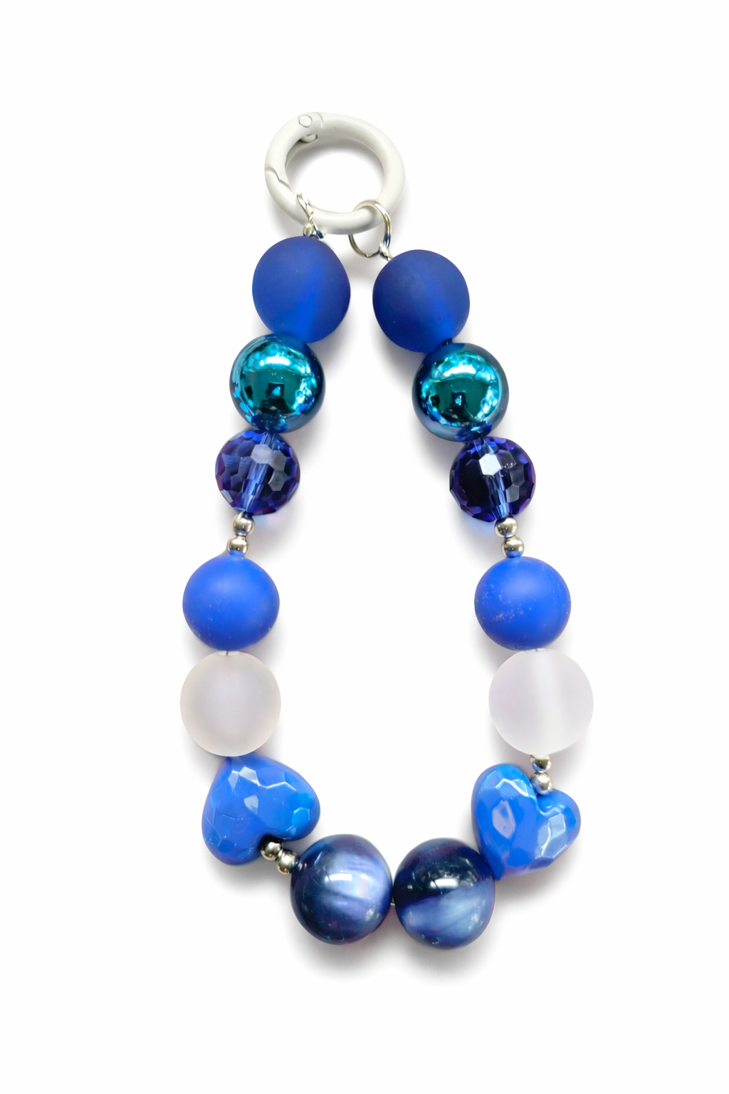 Blue heart phone chain
