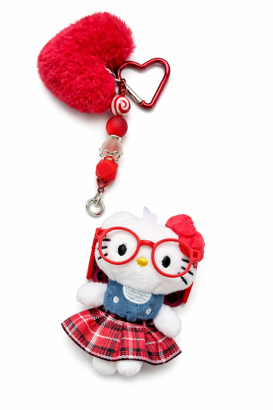 HK red pompom Keychain